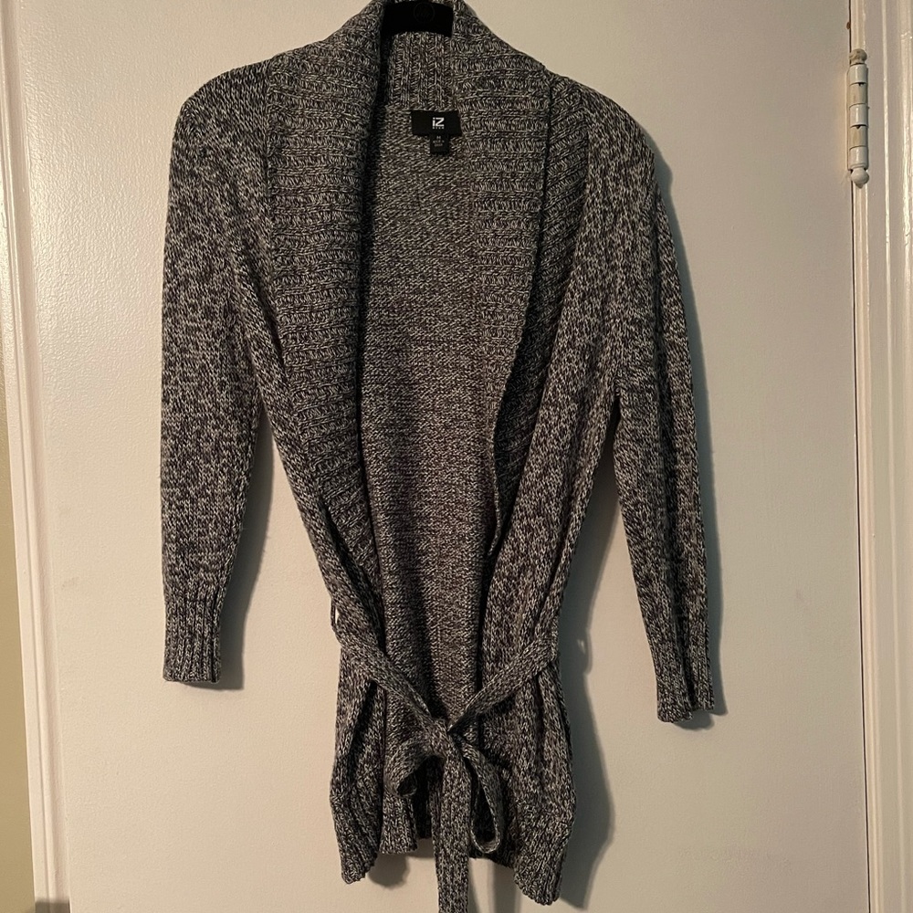 3/4 Sleeve Marbled Grey Cardigan